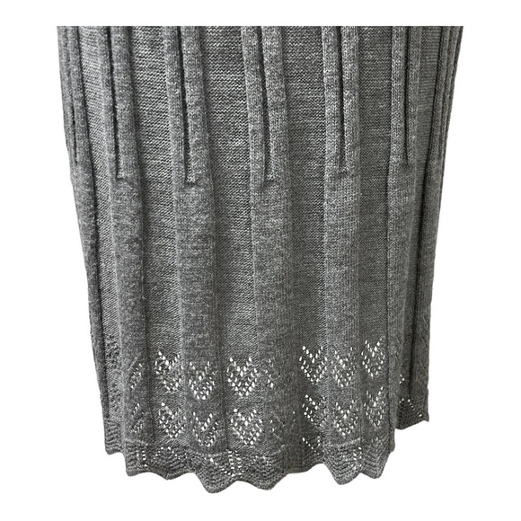 Nina Leonard Paris Gray Knit Pleated Sweater Dress Size M - Picture 6 of 14